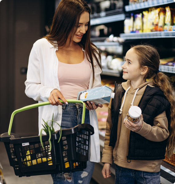 woman shopping with her daughter